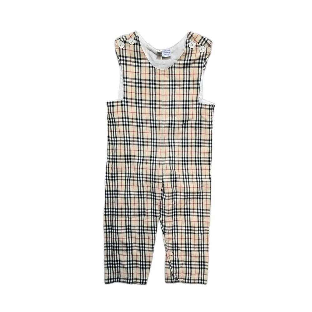 Vintage Boys  Check Plaid Romper  2 Yesrs Pollilops